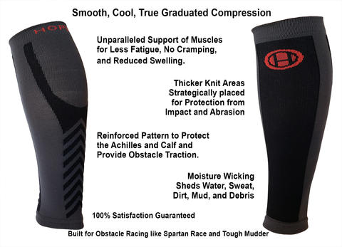 Calf Compression Sleeves: Support and Protection for Lifting, Running & OCR - Socks - Hoplite-Outfitters - Training, Racing and Recovery Gear