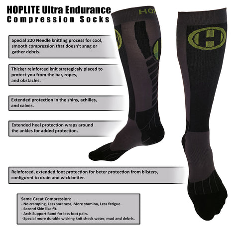 Hoplite Ultra Endurance Compression Socks - Socks - Hoplite-Outfitters - Training, Racing and Recovery Gear