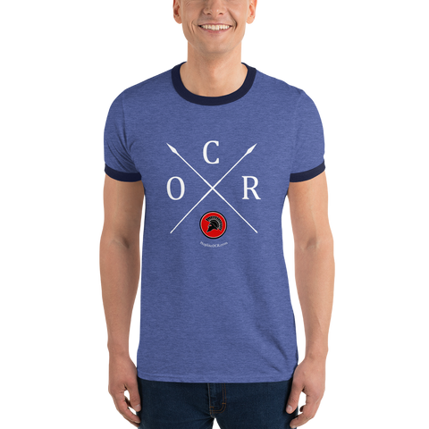 OCR Crossed Spears Ringer T-Shirt - Shirt - Hoplite-Outfitters - Training, Racing and Recovery Gear