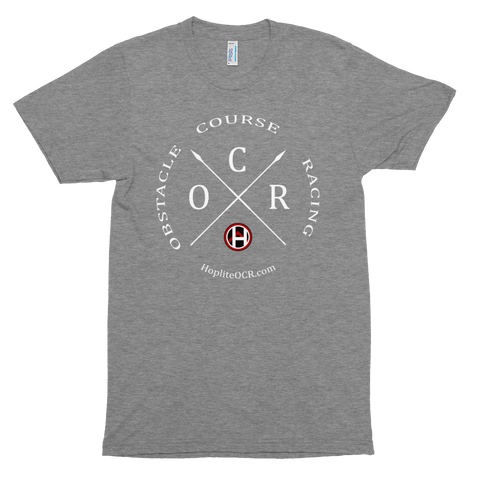 Obstacle Course Racing Crossed Spears Unisex Tri-Blend Track Shirt -  - Hoplite-Outfitters - Training, Racing and Recovery Gear