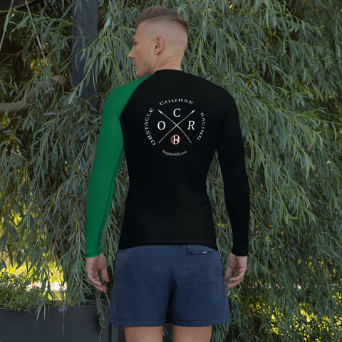 Obstacle Course Racing Performance Long Sleeve, green left sleeve