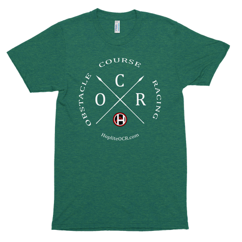 Obstacle Course Racing Crossed Spears Unisex Tri-Blend Track Shirt -  - Hoplite-Outfitters - Training, Racing and Recovery Gear