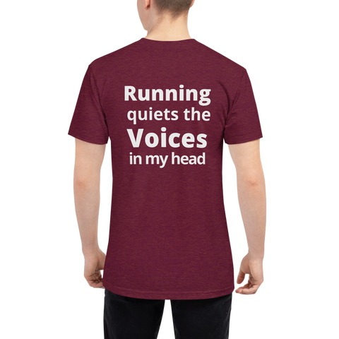 Running Quiets the Voices Track Shirt -  - Hoplite-Outfitters - Training, Racing and Recovery Gear